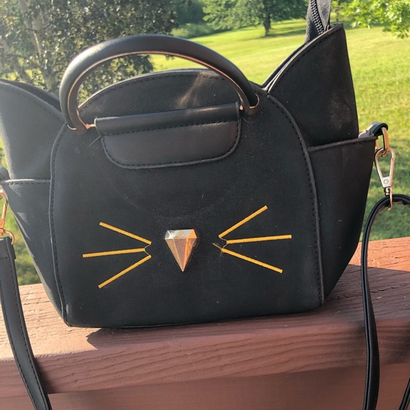 Handbags - Handbag black cat gold